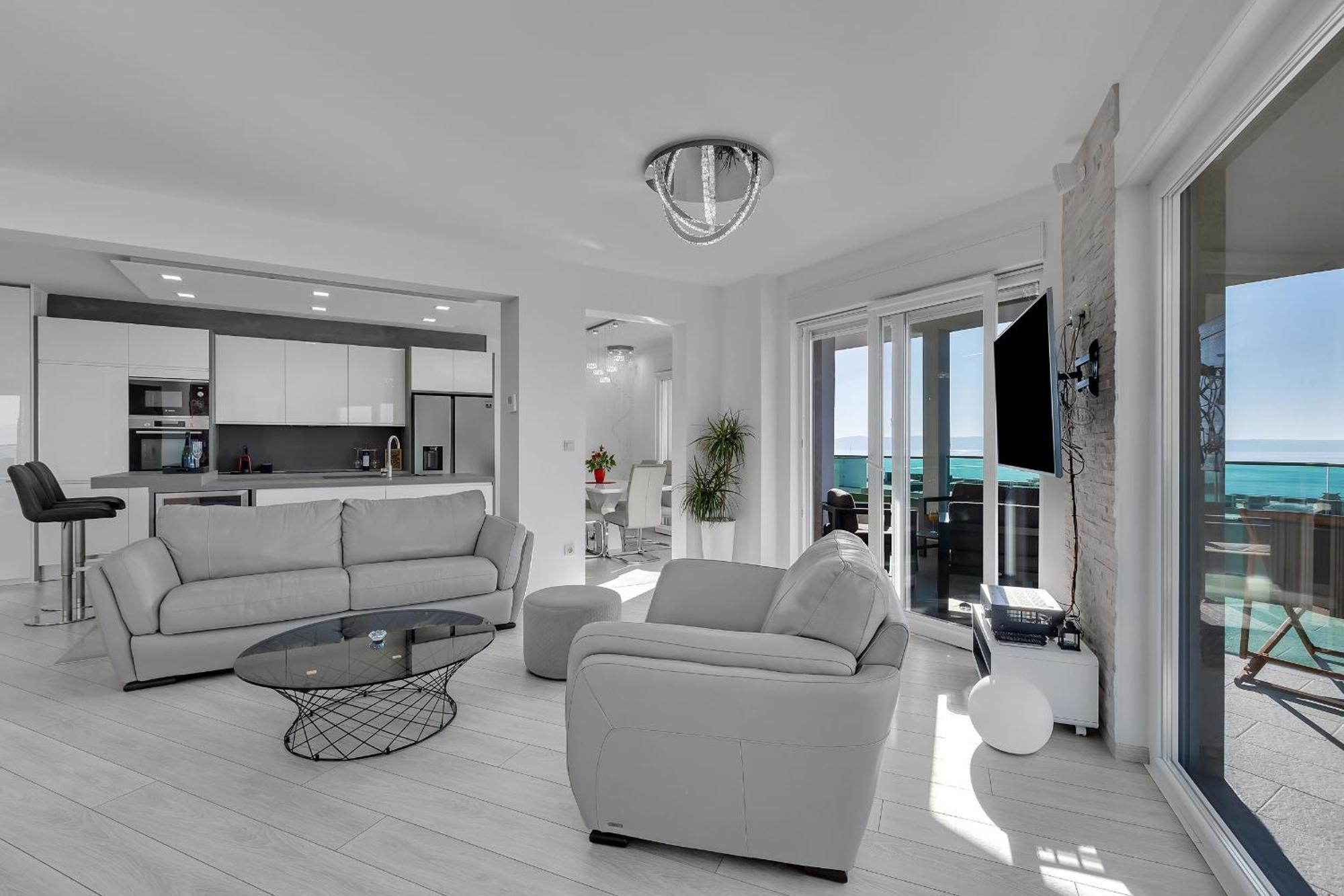 Exclusive Penthouse Big Blue With Private Jacuzzi Apartment มาคาร์สกา ภายนอก รูปภาพ