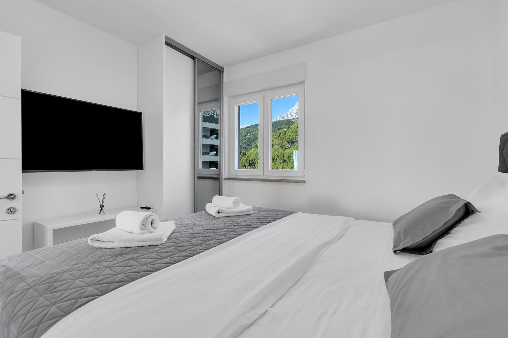 Exclusive Penthouse Big Blue With Private Jacuzzi Apartment มาคาร์สกา ภายนอก รูปภาพ